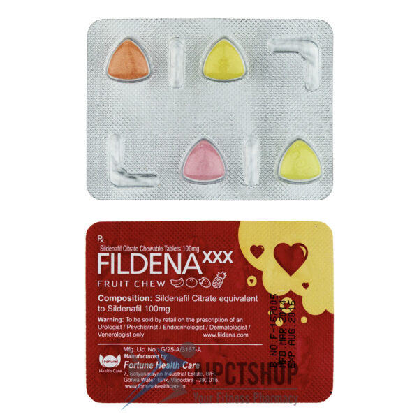 Fildena Fruit Chewable 100 mg (Viagra, Sildenafil) 10 tablets