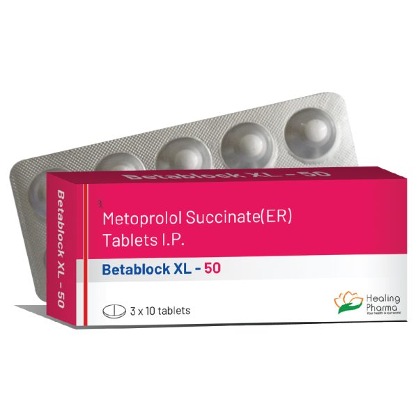 Metoprolol Succinate 50mg ER (Betablock 50 XL) – 10 Tablets