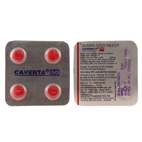 Caverta 50 mg Sildenafil Viagra 4 tablets