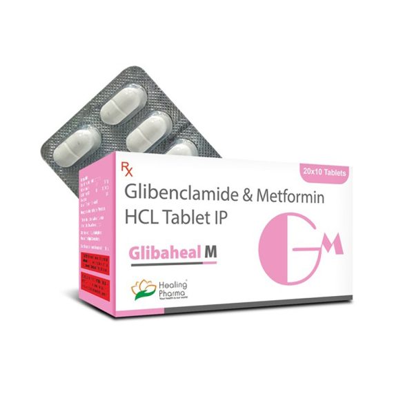 Glibenclamide 5mg + Metformin 500mg (Glibaheal M) - 10 Tablets