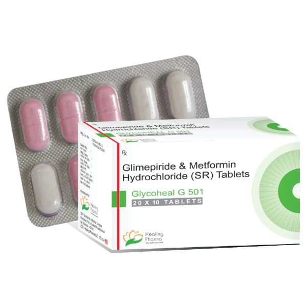 Glimepiride 1mg + Metformin 500mg Double Layer (Glycoheal G 501) - 10 Tablets