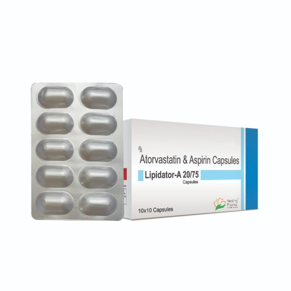 Atorvastatin 20mg + Aspirin 75mg (Lipidator-A 20/75) - 10 Tablets